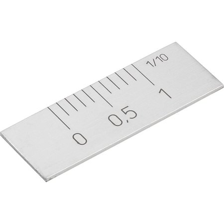 KIPP Vernier Scale Self Adhesive, Horizontal L=40 15X1, Stainless Bright, Zero Point Left, Scale Top K0759.0001